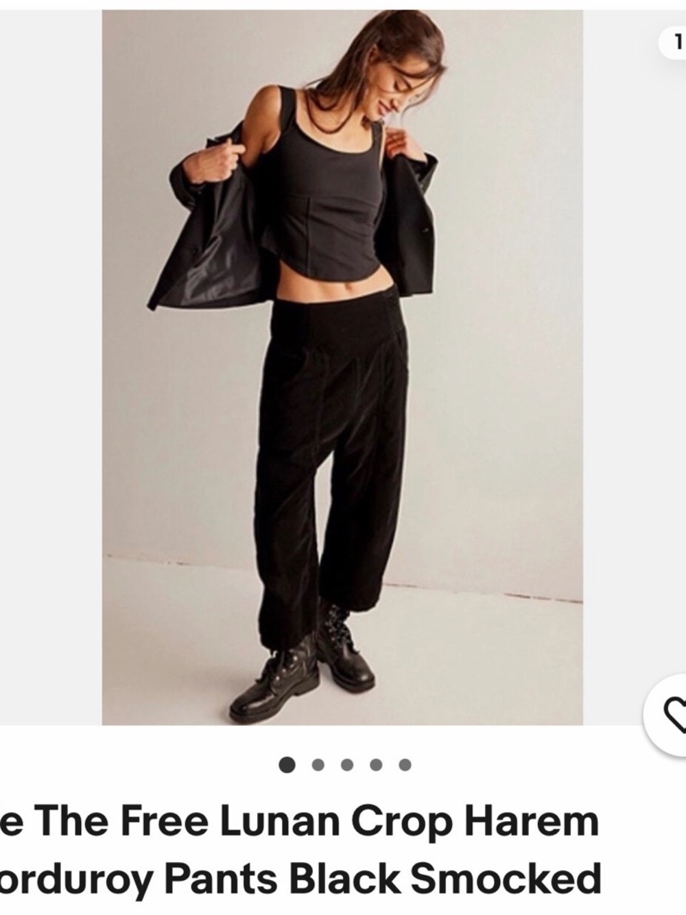 Free People Lunan Crop Harem Cord Jean We the Free